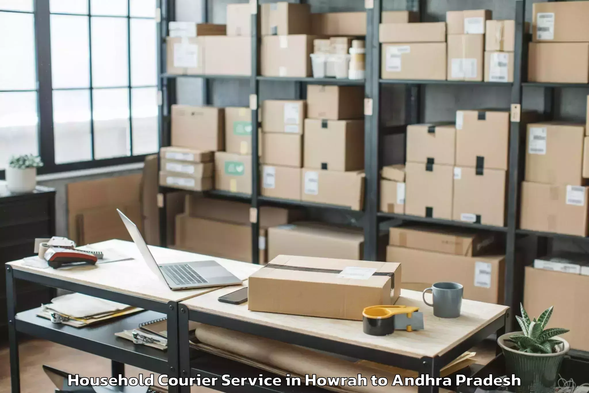 Book Howrah to Paravada Household Courier Online